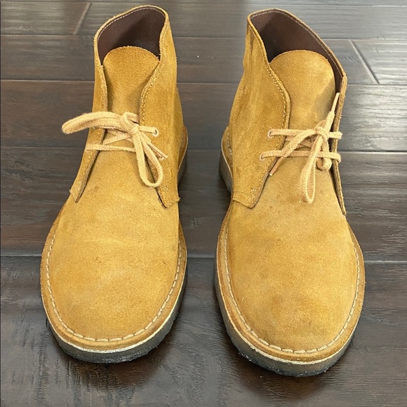 Clarks brown leather Upper lace up boots men’s size 8.5 M width - Picture 1 of 8